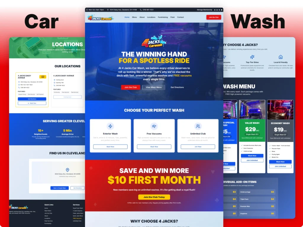 Professional Car Wash Business Website Design