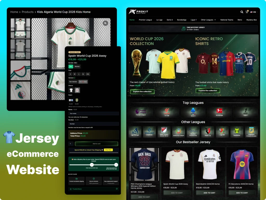 Prokit Boutique Jersey eCommerce Store Website