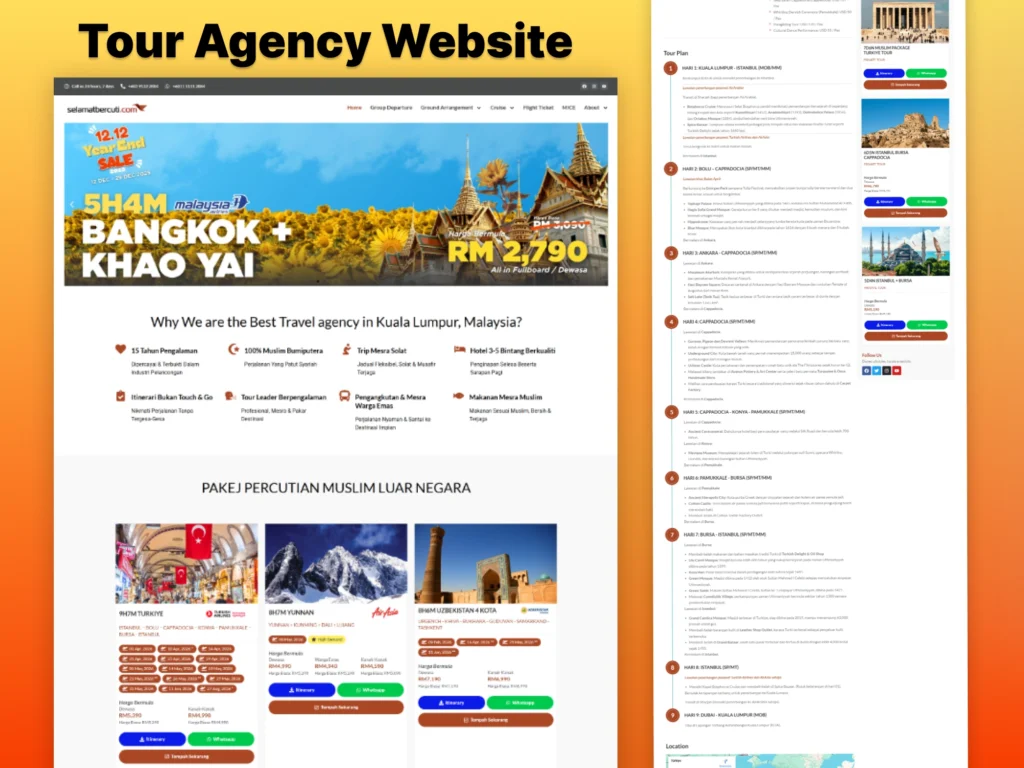 Selamat Bercuti Tour Agency and Travel Booking Website