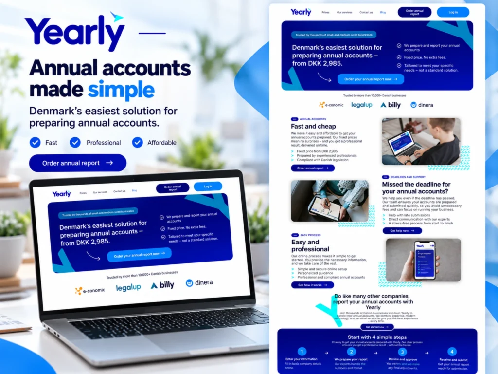 Yearly professional annual accounting and financial reporting services website design