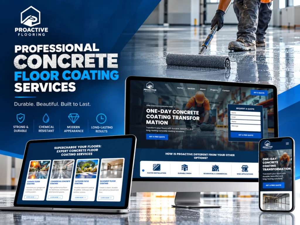 Proactive Flooring professional concrete floor coating services for residential and commercial spaces